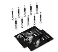 AMZfishing Lot de 10 émerillons de pêche à changement rapide Feeder | Accessoires de pêche | Émerillons de pêche | Émerillons de pêche | Accessoires de pêche (b : #M, 10 pièces)