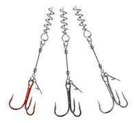 AMZfishing Lot de 3 systèmes Shallow Rig Hecht en 2 tailles | Poisson en caoutchouc | Crochet d'anxiété en caoutchouc | Crochet supplémentaire de pêche en caoutchouc (3 systèmes Stinger)