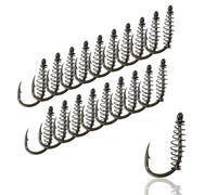 AMZfishing Lot de 40 hameçons à pâte Bait Power Laser - 3 crochets pour pâte - Hameçon à truite - Hameçon de pêche pointu - Hameçon de pêche pour pain - Crochet Feeder (crochet à pâte 40, #6)