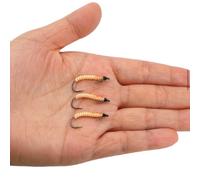 AMZfishing® Messeneuheit 2026 Nymphes bioniques de vers de farine liées à la main | Imitation de mouche | Mouche artificielle | Nymphes truites | Nymphes de vers | pêche à la mouche (3, naturel)
