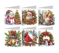 AMZGSHOP Lot de 6 cartes de vœux avec peinture au diamant DIY - Cartes de vœux pliantes - Mosaïque créative