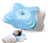 AmzHandler Oreiller en mousse à mémoire de forme pour soulager les douleurs cervicales, oreiller de soutien cervical ergonomique pour les personnes dormant sur le côté, le dos et le ventre, housse en