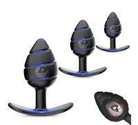 AMZII 3PCS Plugs Anals Plug Femme Débutante - Spirale Plug Anal avec Perles d'acier Intégrées et Extra Grosse Ancre,Plug Anale Gode Anale,Extenseur Homme Femme,Godes Perles Anales Toys Anals