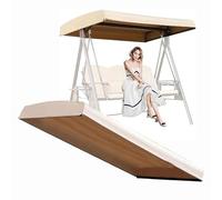 AMZJBUPODE Cauve De Siège Swing, Chaise De Jardin à Canopée Imperméable Toor Top De Couverture Supérieure, 2/3 Places pour Hamac-Khaki(Size:Two-Seater:158 * 118 * 18cm(62.2 * 46.4 * 7.08inches))