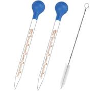 Amzleer Kit de pipettes en verre 10 ml avec 2 pipettes + brosse de nettoyage, pipette goutte à goutte en verre pour analyse alimentaire, médecine, école, recherche avec brosse pour accessoires de