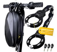 AMZLOCK Antivol Trotinette Electrique, Cadenas Antivol Trottinette Hautement Sécurisé, Menotte Antivol avec Chaîne Robuste de 8MM, Cadenas Velo avec Clé et Sac Étanche