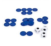 AMZLORD 27 pièces Jeu de dés Centre Gauche Droit 3 dés et 24 jetons Jeux de dés interactifs Amusants Jouets de nouveauté pour Les Jeux de Pique-Nique de fête