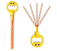AMZLORD 32 Trou Souriant Face Bubble Wand Bubble Stick Burble Blow Blower for (Yellow)
