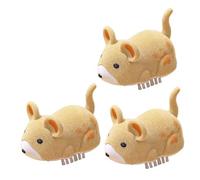 AMZLORD 3pcs Interactive Cat Electric Hamster Cat Toy Toy Mouse Rofing (Jaune)
