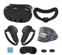 AMZLORD 7 pièces Ensemble d'accessoires poignées de contrôleur Housse de Protection Anti-Rayures VR Housse de Casque VR Housse de poignées de contrôleur Anti-Chute pour Meta/Oculus Quest 3