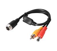 AMZLORD - Adaptateur de câble d'extension tête d'aviation vers RCA mâle DC mâle, convertisseur de Ligne d'extension à 4 Broches pour caméra DVR