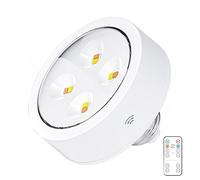 AMZLORD Ampoule de lampe sans fil télécommandée avec vis E26/E27, veilleuse sans fil à intensité variable 6500 K, spot rechargeable, 3 modes d'éclairage, capteur tactile pour éclairage de ga