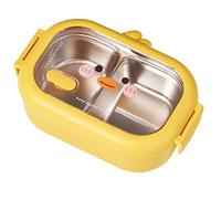 AMZLORD Boîte à Bento Double Face en Acier Inoxydable pour Enfants, Boîte à Bento Kawaii, Boîte à Lunch Chauffante Séparée, Boîte à Repas à 2 Compartiments pour Élève Primaire/Employé de Bur