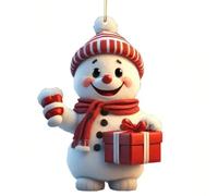 AMZLORD Bonhomme de Neige Pendentif Arbre de Noël Acrylique Décoration d'arbre de Noël avec Lanière Dessin Animé Bonhomme de Neige Pendentifs Décoratif Festival Fête de Vacances Décor