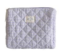 AMZLORD Grand capacité de Maquillage en Coton Broussages de Rangement Sac de Rangement Femmes à Carreaux Makeup Mode Fashion Sweet Organizer Soft Tissu Travel Tobelet