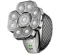 AMZLORD humide sèche têtes chauves rasoirs rechargeables hommes imperméables et tête chauve rasoir électrique 9 lames flottantes 6 en 1 barbe au nez poil d'oreille Clipper rasant rasage de c