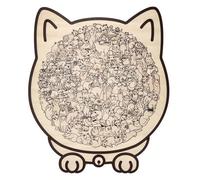 AMZLORD Puzzle Chat coloré 135 pièces en Bois Forme irrégulière, décor Maison, Cadre d'ombre, pour Enfants, Adultes, Amoureux des Chats