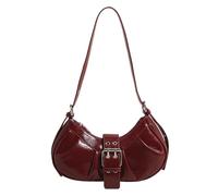 AMZLORD Sac à bandoulière en cuir PU Y2K pour femme, petite pochette avec sangle réglable, boucle plissée sous les bras pour les voyages et les déplacements domicile-travail