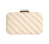 AMZLORD Straw Woven Beach Handbag Elegant Square Box Bag Clutch for Women | Crossbody Bag 7.28x1.97x4.53 Inch Shoulder Bags for Women Ladies Wedding Party Evening