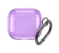 AMZLORD Transparent Protective Case Cover TPU TPU Discussion de la Couverture de Protection avec Un Carabiner Clai de Couverture Claire Anti-Fall pour Apple AirPods 4 2024 Case de Chargement