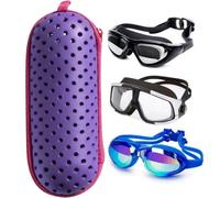 AMZLORD tui pour Lunettes de Natation Bote de Protection avec Clip et Trous de Drainage tui de Protection pour Lunettes Portable leger pour la Natation en Plein Air - Mauve - 19.5cm x 17cm x 3.5cm