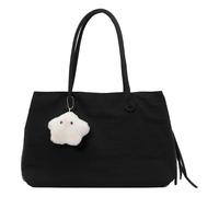 AMZLORD Women Large Top Handle Handbag Nylon Tote Bags with Pendant | Solid Color Leisure Y2k Casual Shoulder Bag for Travel Work Shopping and Outdoor Outings