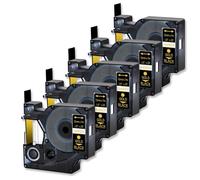 AMZMDGJK Ruban d'étiquettes compatibles 5pk pour D1 45024 Ruban Standard 12 mm x 7m sur Les œuvres Noires avec LabelManager 100 120p 150 Makers