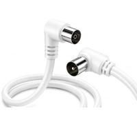 AmzNet 7,5m Câble antenne IEC 2x coudé Blanc >80 dB | 2x IEC 90°, >80 dB, DVB-T2/DVB-C, HDTV et radio.