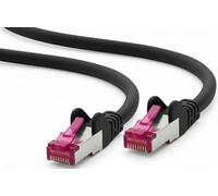 AmzNet Câble réseau CAT 6a 15 m noir 1 pièce - Câble LAN RJ45 S/FTP PiMF, certifié GHMT, 10 Gbit/s, 500 MHz, câble patch en cuivre CU pour routeur, commutateur, Smart TV, PC et réseau