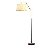 AMZOAKUD Lampadaire Lampadaire en Fer avec Base en marbre et Abat-Jour en Tissu, lampadaire réglable pour Salon, Chambre à Coucher, Bureau (Couleur : Noir + Lin, Taille : 30 x 170 cm)
