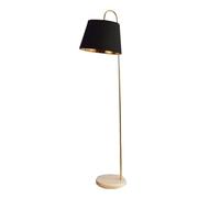 AMZOAKUD Lampadaire Lampadaire en métal Abat-Jour en Tissu Lampadaire Grand Poteau doré avec Base en marbre pour Salon Chambre Bureau Lampe sur Pied (Couleur : Noir Taille : 42 * 165cm)