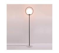 AMZOAKUD Lampadaire Lampadaire en métal avec Abat-Jour Boule de Verre et Base en marbre E27 lampadaire Moderne Lampe sur Pied pour Chambre Salon Lampe sur Pied (Couleur : Noir Taille : 22 * 147cm)