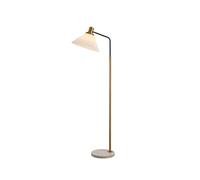 AMZOAKUD Lampadaire Lampadaire Moderne réglable en Fer avec Abat-Jour en Tissu plissé et Base en marbre pour Salon Lampe sur Pied (Couleur : Blanc)