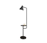 AMZOAKUD Lampadaire Nordic Marbre LED Lampadaire avec étagères Abat-Jour en Fer forgé Lampadaire Maison Lampe sur Pied Décor Salon Chambre Lampe sur Pied (Couleur : Noir)