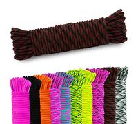 AMZoutdoor® Paracord 550 Corde | Corde Paracord | 7 brins de Noyau | Équipement de Plein air | Cordes Paracord pour Collier de Chien | Laisse de Chien Paracord (Rouge-Brun-Noir, 15 mètres)