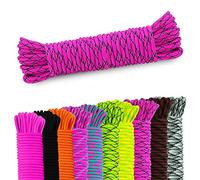 AMZoutdoor® Paracord 550 Corde | Corde Paracord | 7 brins de Noyau | Équipement de Plein air | Cordes Paracord pour Collier de Chien | Laisse de Chien Paracord (Rose-Noir, 10 mètres)