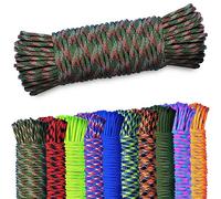 AMZoutdoor® Paracord 550 Corde en paracorde de 4 mm, 7 brins, équipement d'extérieur, camping, corde en paracorde (5 m, jaune fluo/vert fluo) (15 m)