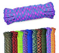 AMZoutdoor® Paracorde 550 - 4 mm - Corde en nylon à 7 brins - Pour l'extérieur, la survie, le camping, les travaux manuels, les accessoires pour chiens - Rose - Bleu - 5 m