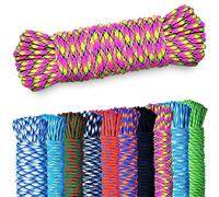AMZoutdoor® Paracorde 550 5,10 ou 15 m | 7 brins de corde | Équipement de plein air | Camping | Paracord pour collier de chien | Laisse pour chien (rose/jaune/noir)