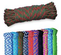 AMZoutdoor® Paracorde 550 5, 10 ou 15 m | 7 brins de corde | Équipement de plein air | Camping | Paracord pour collier de chien | Laisse pour chien (noir/rouge, 5 m)