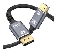 Amzpas 8K Câble DisplayPort 1.4 2m, 4K@144Hz/165Hz, 2K@240Hz, 8K@60Hz, 32.4Gbps Câble DP, HDR, G-Sync Free-Sync, DSC 1.2,Câble DP 1.4 pour 240Hz Moniteur Gaming/PC/Carte Graphique (2m)