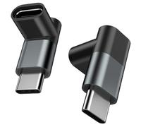 Amzpas Adaptateur USB C 90 Degrés 2-Pack,Angle Droit Type C Mâle vers USB C Femelle PD 100W 3.2 Convertisseur,Thunderbolt 3 Connecteur d'Extension pour MacBook,iPhone 15 16 Pro,Steam Deck,Switch (2)