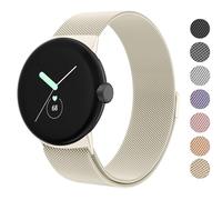 Amzpas Bracelet en métal compatible avec Google Pixel Watch pour homme et femme, boucle en maille en acier inoxydable réglable pour Google Pixel Watch/Pixel Watch 2 (lumière étoilée)