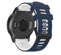 Amzpas Bracelet pour Garmin Forerunner 255 / Forerunner 265, Bracelet de Remplacement en Silicone Souple pour Garmin Venu 2 / Venu 3 / Vivoactive 4, Bleu nuit et blanc