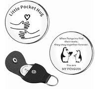AMZQ Cadeau pour petite amie, petit ami, épouse, mari, partenaire, lui, elle, vous êtes mon pingouin, cadeau de poche, cadeau mignon romantique pour la Saint-Valentin