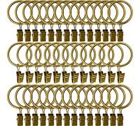 AMZSEVEN Lot de 40 Anneaux de Rideaux en métal - Crochets décoratifs pour Tringle à Rideaux - Œillets de 3,8 cm de diamètre intérieur - Antirouille - Bronze Antique