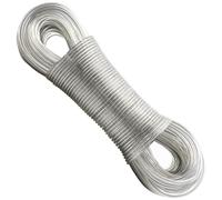 AMZSKU 50m Corde à Linge avec Noyau en Acier pour l'extérieur Très résistante avec Une Charge maximale de 200 kg Inoxydable et étanche pour Jardin （4mm,Transparent）