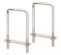 AMZSKU Lot de 2 étriers d'arrimage en U M10 en acier galvanisé - 60 x 150 mm - Avec contre-plaque et écrous M10 - Pour remorques, camions, camionnettes, barres de toit