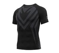 AMZSPORT Chemise de Compression à Courtes pour Hommes T-Shirt à Manches Courtes à Séchage Rapide, Noir XL