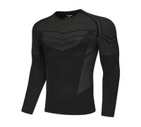 AMZSPORT Chemise de Compression à Manches Longues pour Hommes T-Shirt de Course Respirant, Noir, M